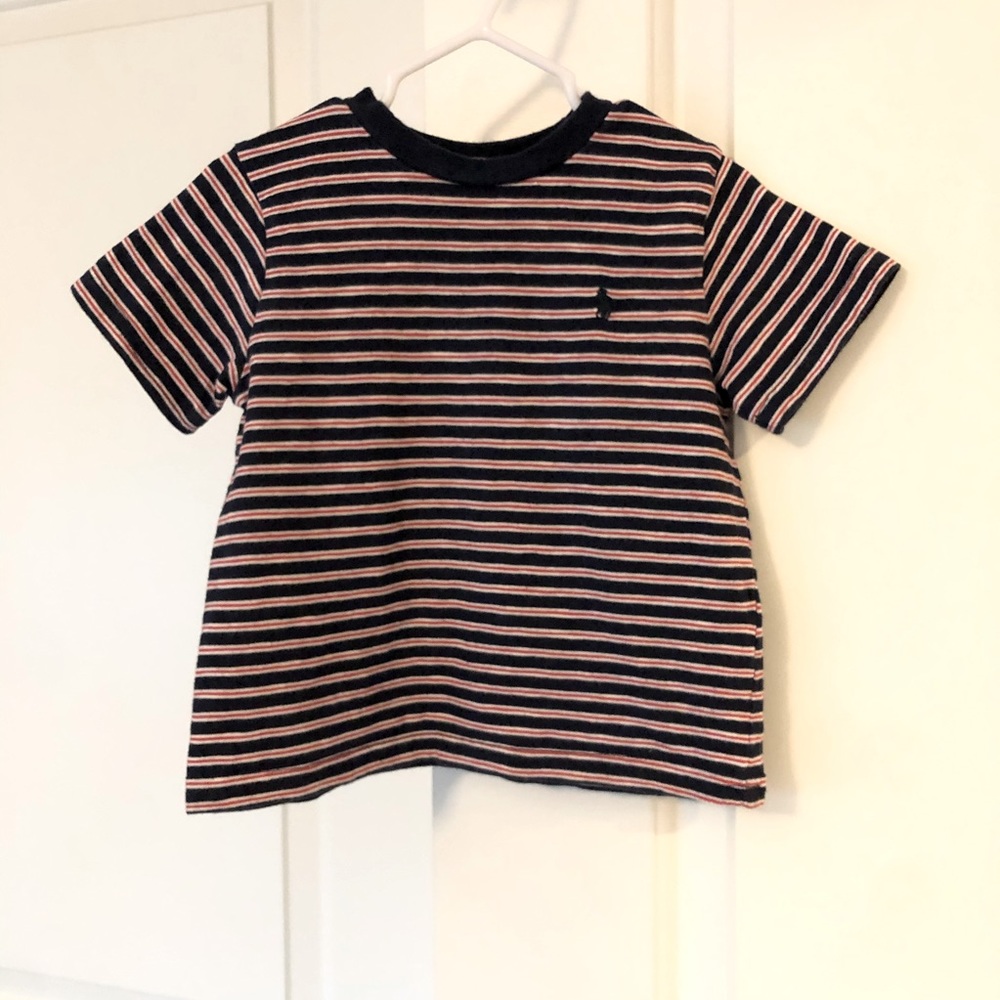 Ralph Lauren Red Blue Striped 👶🏻 BASIC Tee shirt